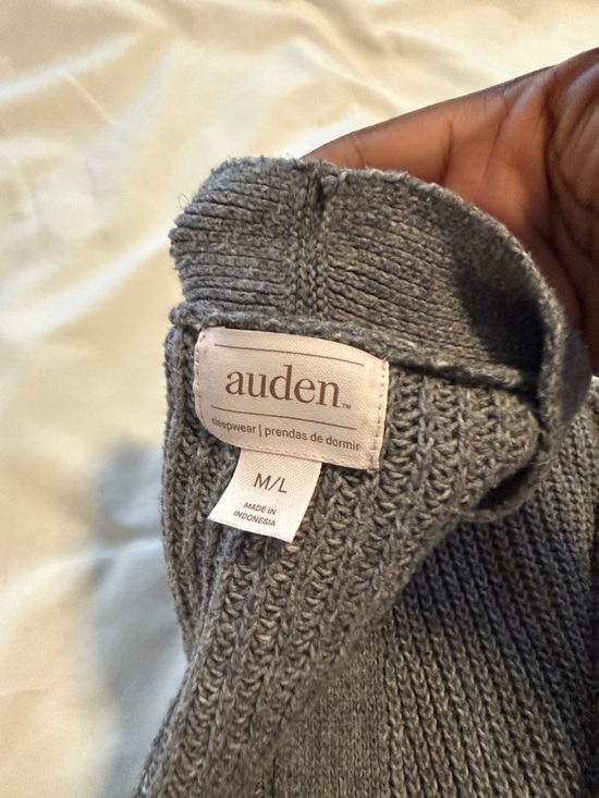 Auden Women’s Gray Open-Front Robe Cardigan + Wide-Leg Pant Set Size M/L - Picture 7 of 12